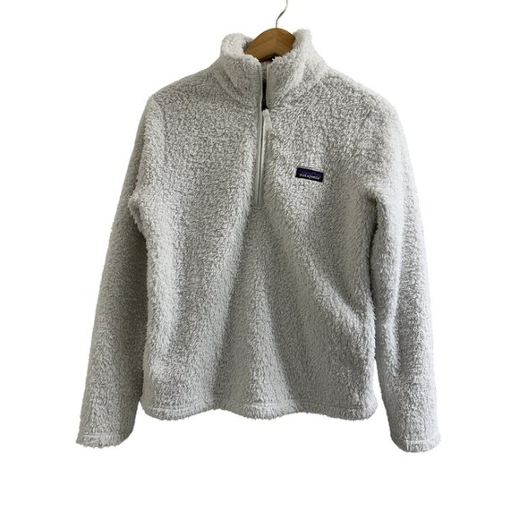 Patagonia Women's Los Gatos 1/4 Zip Pullover Jacket Sweater Small Ivory White - Picture 2 of 13
